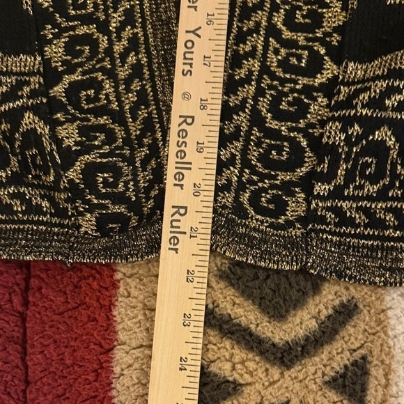 VTG Carriage Court Black Gold Metallic Knit‎ Open Front Cardigan Sweater Women - Picture 8 of 8